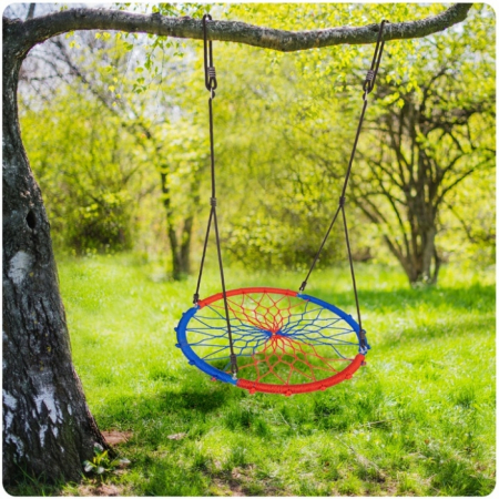 Leagan tip cuib pentru copii XXL, 95 cm, 150 kg, Neo-Sport 1070, Rosu Albastru [4]