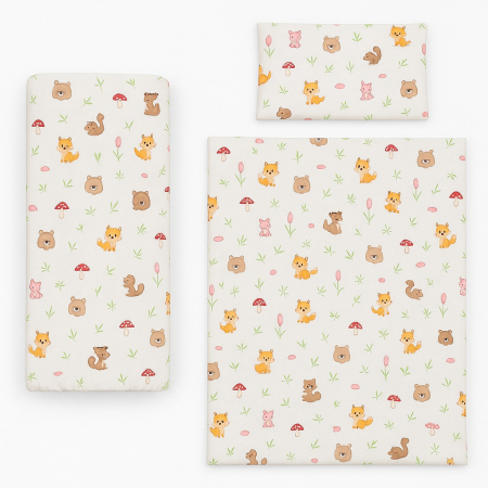 Lenjerie in 3 piese Forest pentru pat copii 2-6 ani compatibila cu saltea 130x60 cm [2]