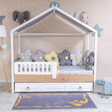 Lenjerii patut 120 x 60 cm - Lenjerie MyKids Montessori 9 Piese PS114 95x195 cm
