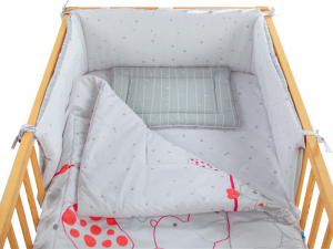 Lenjerie MyKids My Zoo Rosu 4+1 Piese 120x60 cm [6]