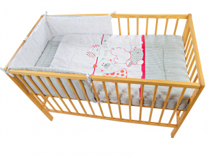 Lenjerie MyKids My Zoo Rosu 4+1 Piese 120x60 cm [5]