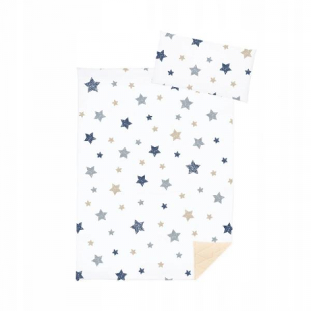 Lenjerii patut 140 x 70 cm - Lenjerie Pat 2 Piese KLUPS Patura si perna Ecru V106 Medium