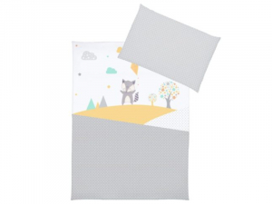 Lenjerii patut 140 x 70 cm - Lenjerie Pat 3 Piese KLUPS Raccoon H240