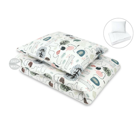 Lenjerie pat junior cu 4 piese, Qmini, din bumbac, 160 x 100 cm, Hedgehog [3]