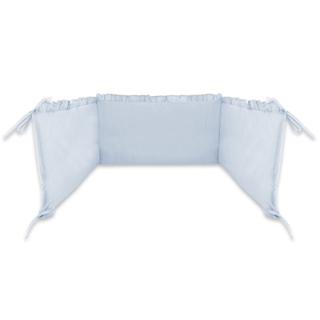 Lenjerie patut cu 3 piese, MimiNu, pentru patut 120x60 cm, cu volanase, cu protectie laterala, din bumbac, Colectia Royal, Blue [2]