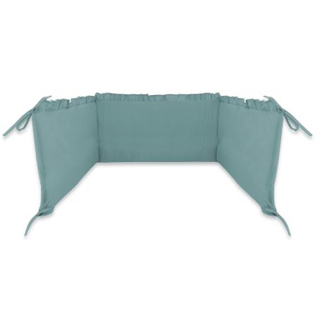 Lenjerie patut cu 5 piese, MimiNu, pentru patut 120x60 cm, cu volanase, cu pilota si perna, din bumbac, Colectia Royal, Nepal Green [3]