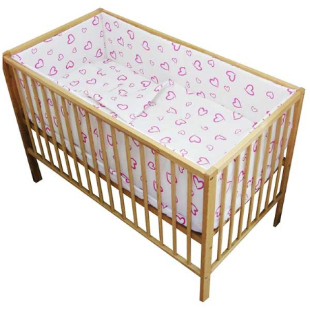 Lenjerii patut 120 x 60 cm - Lenjerie patut Hubners Inimioare 5 piese