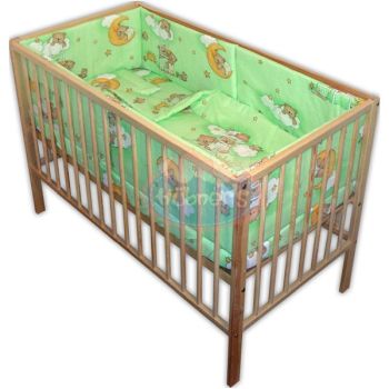 Lenjerii patut 120 x 60 cm - Lenjerie patut Hubners Ursulet Somn Usor 5 piese verde