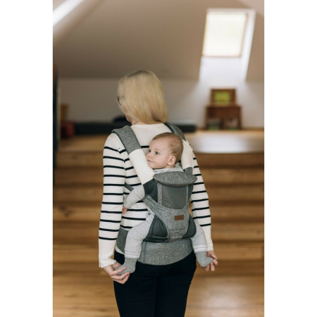 Marsupiu bebe, FreeON, Carry Me, 3 in 1, De la 4 luni pana la 15 kg, Tesatura din plasa 3D, Confortabil si sigur pentru bebe, Gri [6]