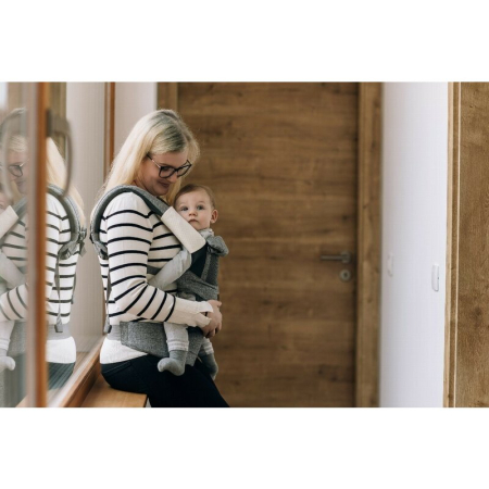 Marsupiu bebe, FreeON, Carry Me, 3 in 1, De la 4 luni pana la 15 kg, Tesatura din plasa 3D, Confortabil si sigur pentru bebe, Gri [8]