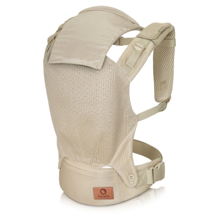 Marsupiu ergonomic, Lionelo, Margareet Air, 3 pozitii de purtare, 4 luni+, Pana la 20 Kg, Material respirabil 3D Air Mesh, Catarama dubla de siguranta, Bej [5]