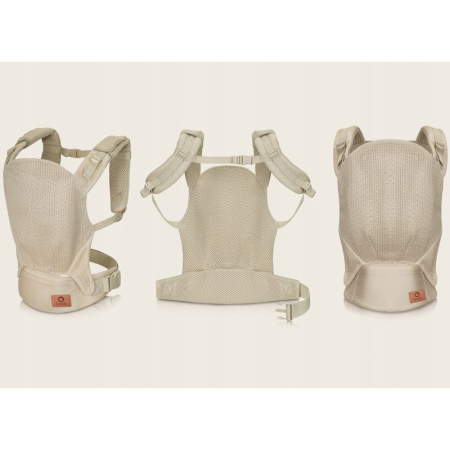 Marsupiu ergonomic, Lionelo, Margareet Air, 3 pozitii de purtare, 4 luni+, Pana la 20 Kg, Material respirabil 3D Air Mesh, Catarama dubla de siguranta, Bej [2]