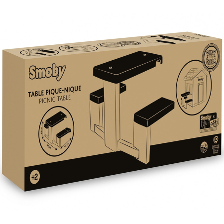 Masa de picnic cu doua banci Smoby Life pentru casuta verde [4]