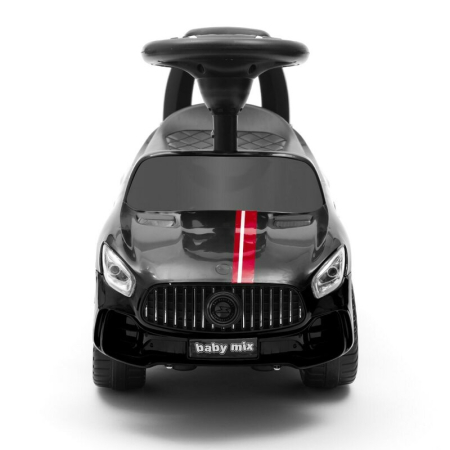 Masinuta de impins, Baby Mix, Racer, Pana la 25 kg, cu volan, cu sunete, cu suport jucarii sub sezut si spatar confortabil, 12 luni+, Black [4]