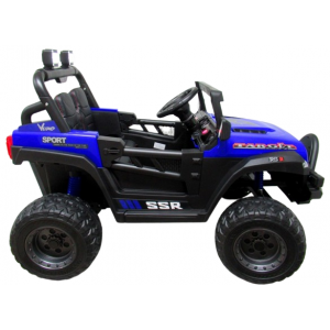 Masinute si motociclete electrice - Masinuta electrica cu telecomanda Auto X16, 110x70x68 cm, varsta 1-5 ani, roti EVA, scaun din piele ECO, putere 90W, R-Sport - Albastru