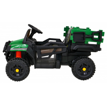 Masinute si motociclete electrice - Masinuta electrica cu telecomanda FARMER PICK-UP, roti EVA, scaun tapitat, 116x66x65 cm, putere 70W - Verde