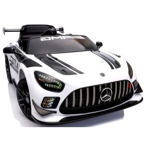 Masinuta electrica cu telecomanda MERCEDES GT3 EVO, 114x69x45 cm, varsta 1-5 ani, roti EVA, scaun din piele ECO, putere 90W - Alb [5]