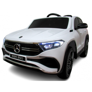 Masinute si motociclete electrice - Masinuta electrica cu telecomanda, roti din spuma EVA, scaun din piele ecologica, varsta 1-5 ani, MERCEDES EQA250 - Alb