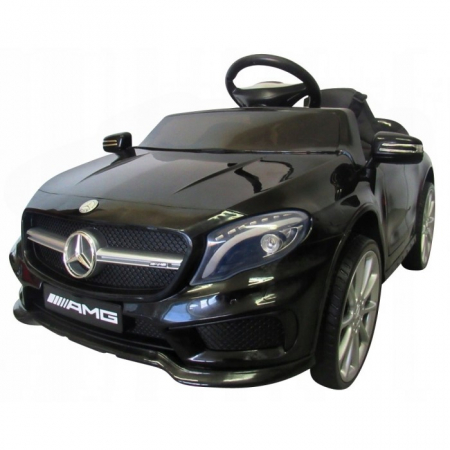 Masinuta electrica cu telecomanda, roti EVA, scaun piele Mercedes GLA45 - Negru [1]