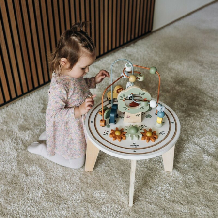 Masuta Montessori cu activitati, Free2Play, cu multiple activitati, Dezvolta coordonarea ochi-mana, din lemn, 18 luni+, Think and Play [12]