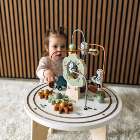 Masuta Montessori cu activitati, Free2Play, cu multiple activitati, Dezvolta coordonarea ochi-mana, din lemn, 18 luni+, Think and Play [9]