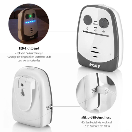 Monitor audio digital pentru bebelusi Cosmo, lumina de veghe, functie Vox, interfon, distanta 600 m, Reer 50150 [10]