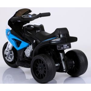 Motocicleta electrica pentru copii BMW S1000RR, 69x44x36.5 cm, varsta 1.5-4 ani, roti si scaun din plastic, putere 25W - Albastru [4]
