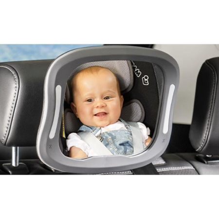 Oglinda de siguranta auto cu LED pentru monitorizare bebelusi, prindere pe tetiera, Reer BabyView 86101 [7]