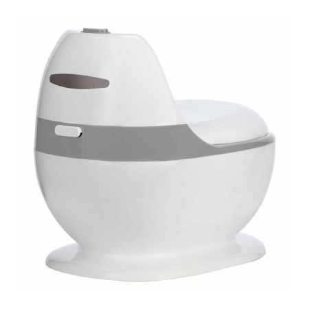 Olita educativa, FreeON, Trainer, Minitoaleta, cu spatiu pentru hartie/servetele, cu sunet realist de tras apa, Pana la 25 kg, 3 ani+, White/Grey [1]