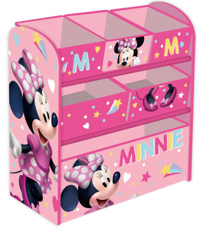 Dulap si cutii depozitare jucarii - Organizator jucarii cu cadru din lemn Minnie's Bow-tique - Arditex