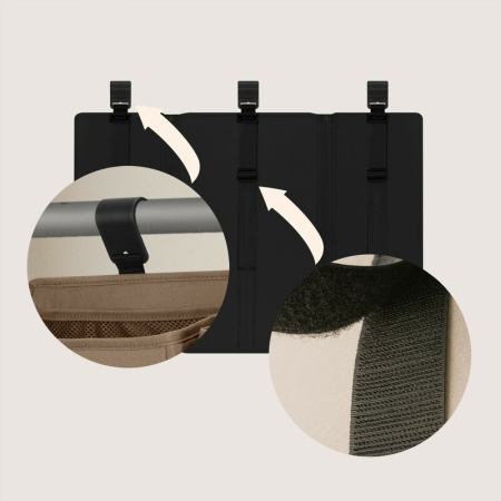 Organizator multifunctional, Lionelo, Sidepocket L, 58x11x58 cm, 3 parti independente cu multiple buzunare, Universal, Constructie ranforsata, Negru [14]