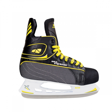 Patine gheata fixe - Patine hockey negru/galben NH8556S - Nils