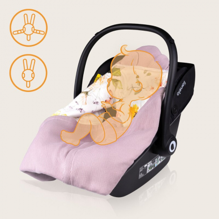 Paturica de infasat Lionelo pentru scoica auto, carucior si landou Roz [9]