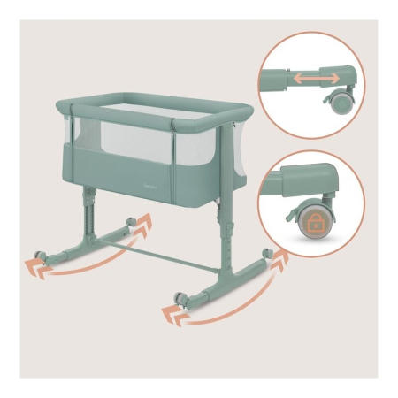 Patut co-sleeper Lionelo Aurora 3 in 1 cu leganare si setare unghiulara cu saltea cu densitate T25 si geanta transport [11]