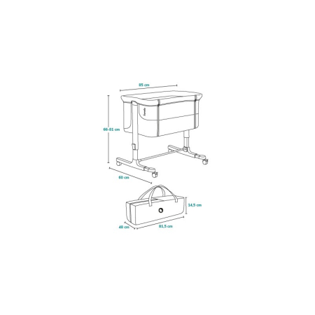 Patut co-sleeper Lionelo Aurora 3 in 1 cu leganare si setare unghiulara cu saltea cu densitate T25 si geanta transport [13]