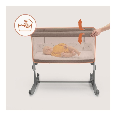 Patut co-sleeper Lionelo Aurora 3 in 1 cu leganare si setare unghiulara cu saltea cu densitate T25 si geanta transport [26]