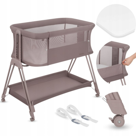 Patut co-sleeper Luna 2 in 1 cu setare unghiulara si roti - Lionelo [3]
