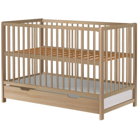 Patuturi lemn 120 x 60 cm cu sertar - Patut copii din lemn Hubners Dominic 120x60 cm natur cu sertar