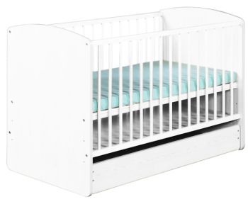 Patuturi lemn 120 x 60 cm cu sertar - Patut copii lemn cu sertar KAROLINA II Alb - Klups