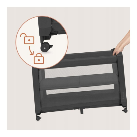 Patut multifunctional, Lionelo, Patty, 5 in 1, 0- 36 luni, Co-sleeper, Tarc de joaca, Patut de calatorie, Laterala rabatabila, 2 trepte reglare saltea, Roti, Husa transport inclusa, Gri [18]