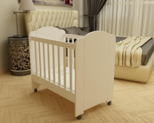 Patuturi lemn 120 x 60 cm fara sertar - Patut MYKIDS MOKSI Alb-Alb D101