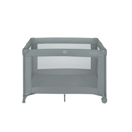 Patut pliant, Lionelo, Amelie, cu intrare laterala, 100.5-70.5 cm, Include salteluta, roti, geanta pentru transport, Constructie usoara- 7 kg, Cadru stabil din otel, Gri [4]