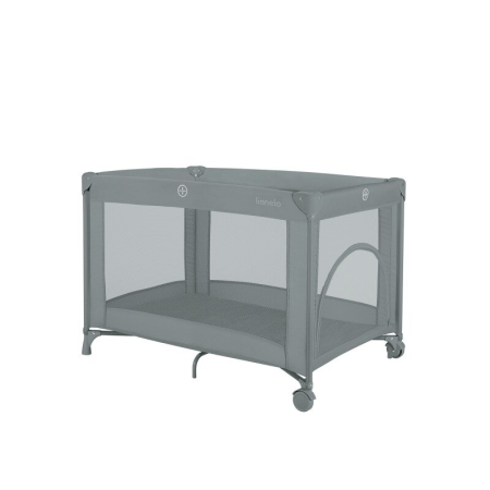 Patut pliant, Lionelo, Amelie, cu intrare laterala, 100.5-70.5 cm, Include salteluta, roti, geanta pentru transport, Constructie usoara- 7 kg, Cadru stabil din otel, Gri [5]