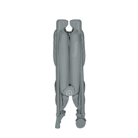 Patut pliant, Lionelo, Amelie, cu intrare laterala, 100.5-70.5 cm, Include salteluta, roti, geanta pentru transport, Constructie usoara- 7 kg, Cadru stabil din otel, Gri [11]
