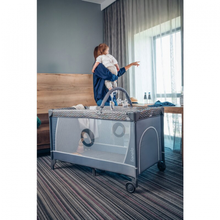 Patut pliant Lionelo Flower cu doua nivele cu arcada 120x60 cm [32]