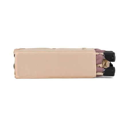 Patut pliant, Petite&Mars, Koot, 120 x 60 cm, Cu roti, Functie de tarc, Pliere compacta, Include geanta de transport, Intrare laterala cu fermoar, Pereti din plasa, Pana la 15 kg, 0-30 luni, Maro [7]