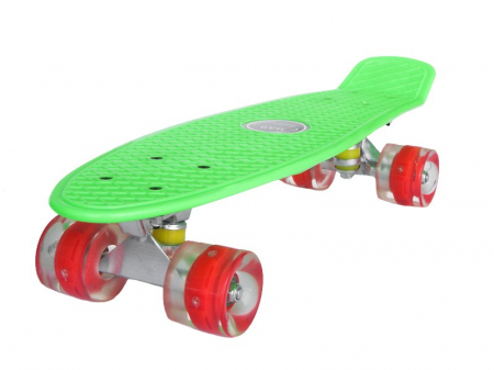 Skateboard - Penny board Mad Cruiser cu roti LED ABEC 7-verde