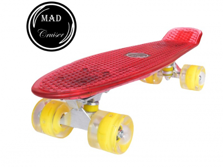 Penny board Mad Cruiser Full LED ABEC 7-rosu - Sportmann [1]