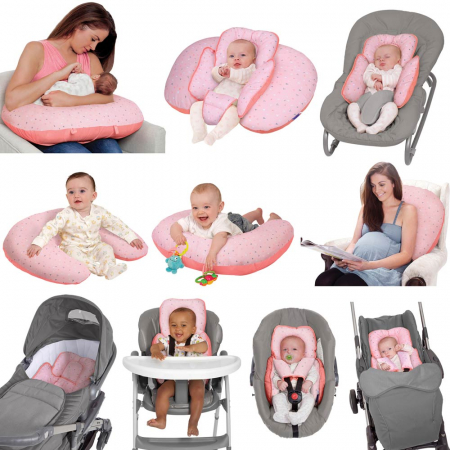 Perne copii si mamici - Perna multifunctionala 10 in 1 coral Clevamama