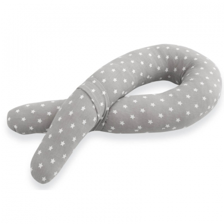 Perne copii si mamici - Perna pentru bebelusi Cuddly Nest Anthracite With White Stars - Traeumeland